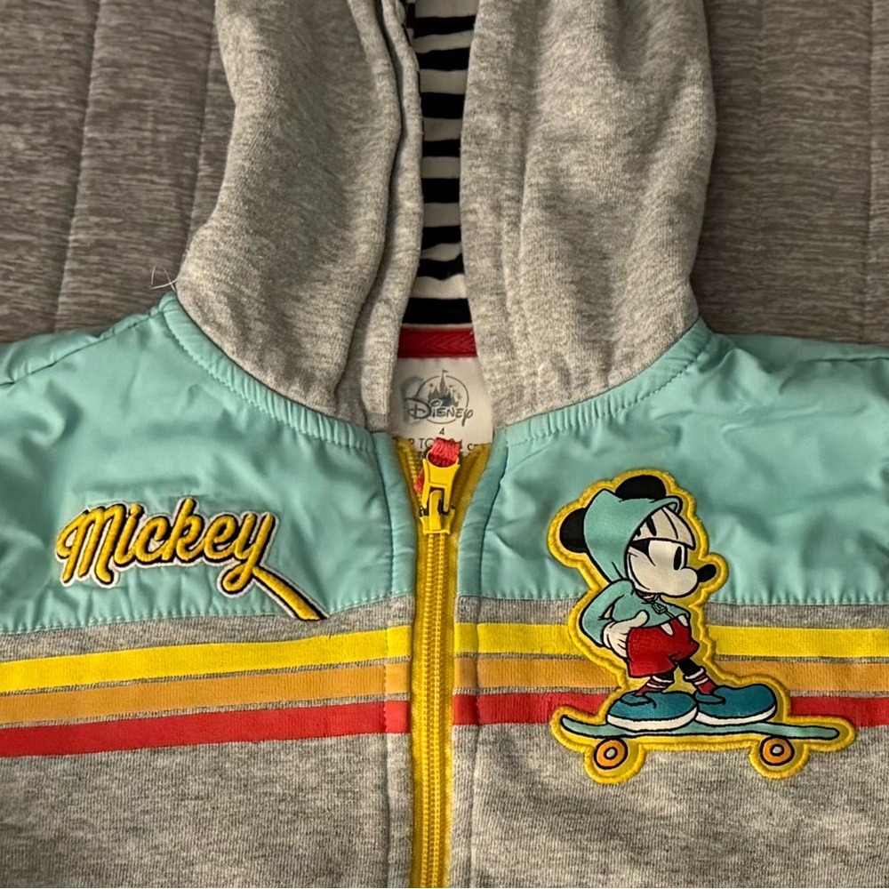 Disney Teal and Gray Hoodie with Red Accents